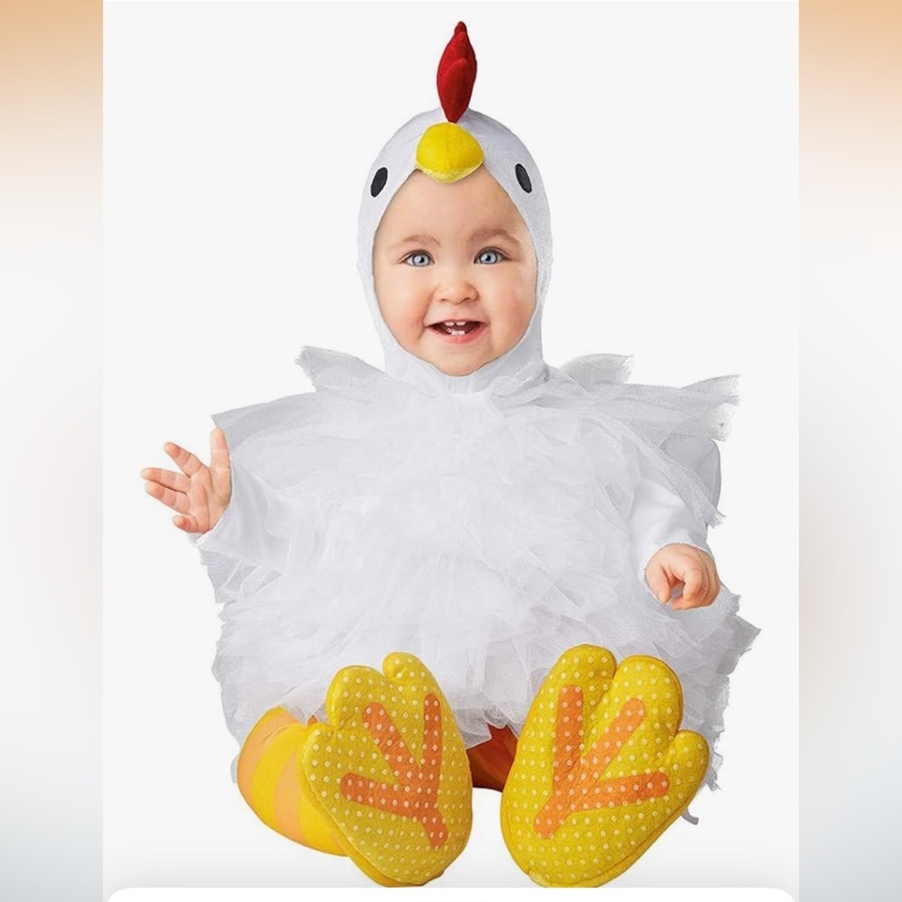 NWT Adorable White Baby Chicken Costume for Kids 12-18 months .